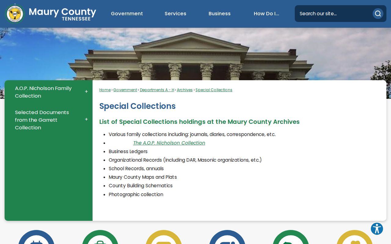 Columbia city directory companion records in Maury special collections