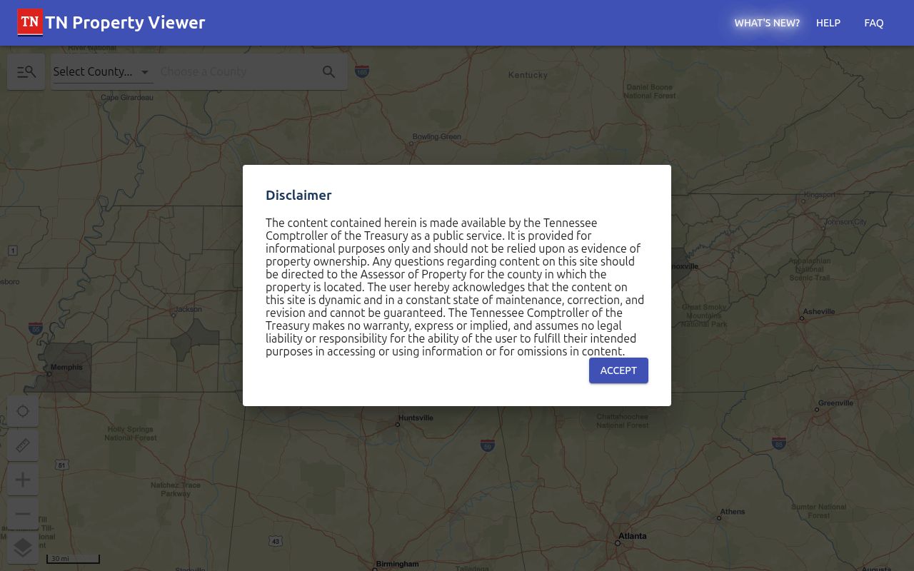 Columbia neighbors parcel context in the Tennessee Maury County map viewer